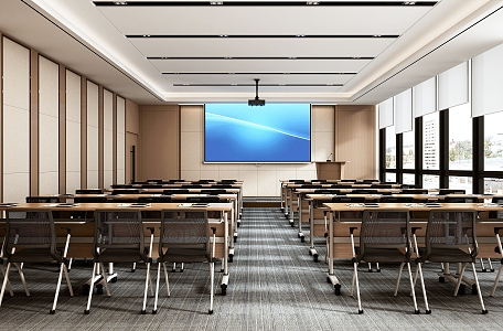 Modern Training Conference Room 3d model