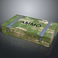 Green Military Weapon Ammo Box with AMMO Text MT-14 Label Blue Straps