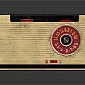 Vintage Electronic Radio With Wooden Texture Red Dial FM Function And Classic Design
