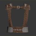 Brown Leather-like Harness With Adjustable Straps And Buckle Design Daily Essentials