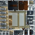 Bright Modern Public Office Space With White Cubicles Computers Large Windows And Wooden Flooring
