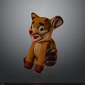 Adorable Cartoon Orange Stuffed Toy With Big Ears Red Nose Smiling Face And Red Paws