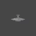 Epic Game Movie Character Large Spaceship 3D Model With Detailed Surface And Command Tower