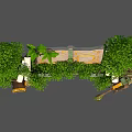 Enchanted Door Arch with Trees Open Book Vines Lantern and Scroll