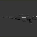 Futuristic Advanced Rifle With Telescopic Sight Intricate Metallic Design And Reflective Surface