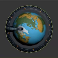 Decorative World Globe With Illuminated Base And Wave Pattern Details