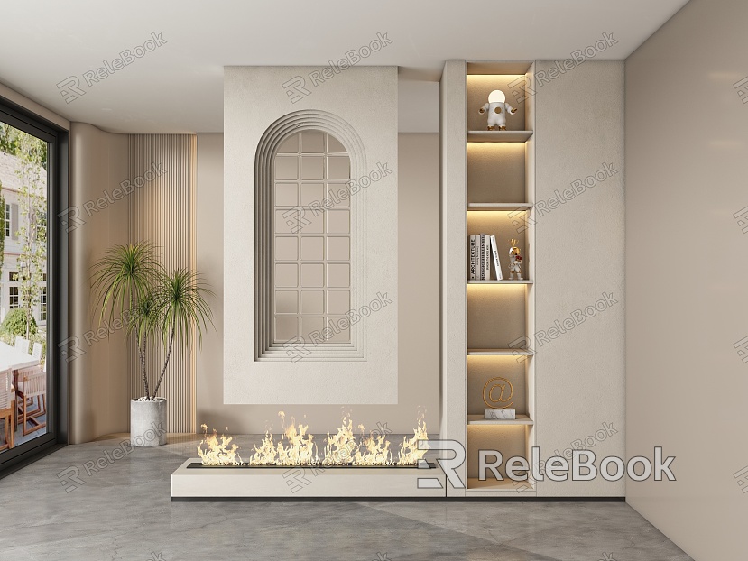 Modern cream style porch aisle partition model