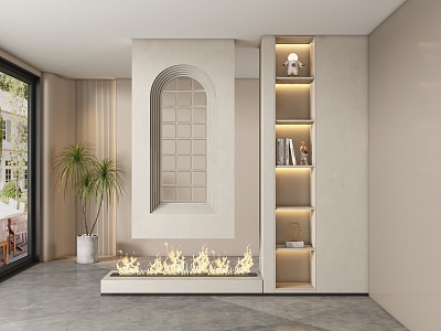 Modern cream style porch aisle partition model