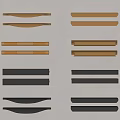 Modern Furniture Handles in Gold and Black with Various Designs and Shapes