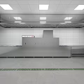 Modern Open Kitchen Interior Design With Stainless Steel Island Counter And Appliances