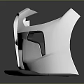 Modern White Home Decorative Accessory With Grid Design And 3D Model On Black Reflective Base