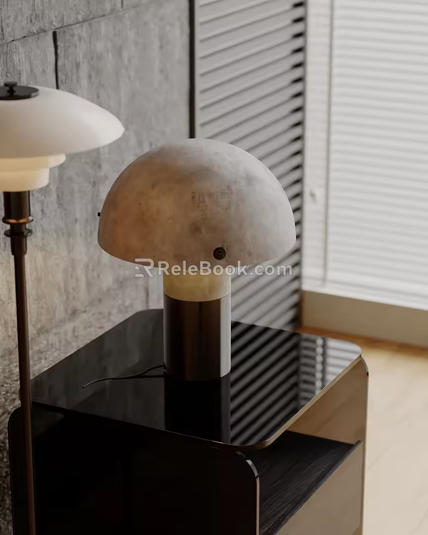 Table lamp combination table lamp bedside table 3d model