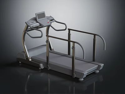 Professional Treadmill With Safety Handrails Digital Display Screen For Home Gym Use 3d model