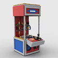 Building Blocks Claw Machine with Red Blue Gray Design Display Area Control Lever 3d model