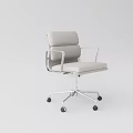 Light Gray Modern Minimalist Office Chair With Padded Backrest Metal Frame And Wheeled Base
