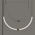 Beaded Chandeliers with Gray and White Strings and Central Brown Bead for Modern Interior Decor