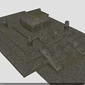 Ancient Stone Architectural Structure With Stone Steps Pillars And Mossy Top Platform