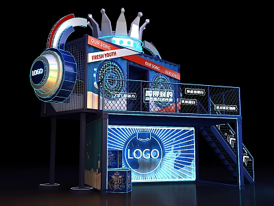 Industrial LOFT pop-up shop Container pop-up shop 3d model