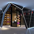 Modern Supermarket Department Store Interior With Shelves Product Displays And Modern Lighting