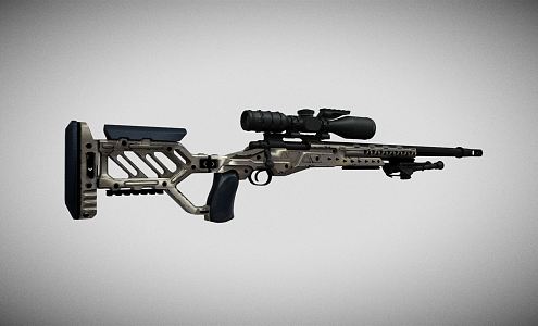 modern gun sniper rifle futuristic 3d model