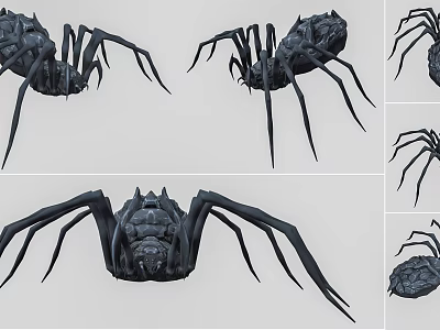 Black Reptile 3D Model Design Showcased From Multiple Detailed Angles 3d model
