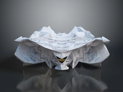 Futuristic Alien Spaceship Structure With Rocky Icy Surface Texture For Deep Space Exploration Missions 3d model