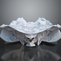 Futuristic Alien Spaceship Structure With Rocky Icy Surface Texture For Deep Space Exploration Missions 3d model