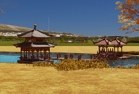 Chinese style pavilion, view pavilion, view pavilion 3d model