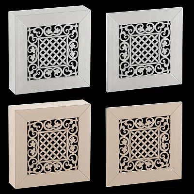 Intricate Carved Decorative Panels With Ornate Patterns In White And Light Shades 3d model