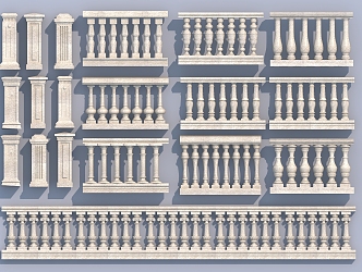 European-style Balustrade Pillar 3d model