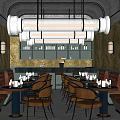 Retro Bar Restaurant 3d model