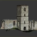 Ancient Architectural Ruins Featuring Stone Walls Tall Tower Small Windows And Overgrown Vegetation