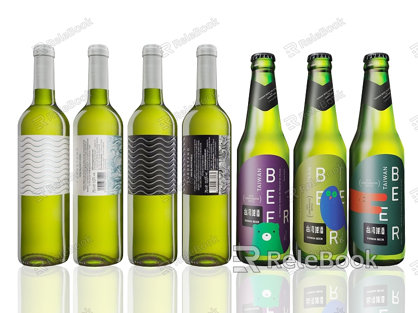 Wine Beer Foreign Wine Champagne Snowflake Tsingtao Beer Snowflake Beer Beverage Bottle Pie Can Wine Bottle Cocktail Snowflake Red Star Erguotou model