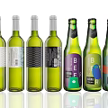 Wine Beer Foreign Wine Champagne Snowflake Tsingtao Beer Snowflake Beer Beverage Bottle Pie Can Wine Bottle Cocktail Snowflake Red Star Erguotou 3d model