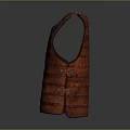 Leather Vest With Braided Pattern And Rivet Details In Vintage Design 3d model