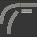 White Curved And Linear Architectural Structure Components With Modern Reflective Design