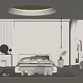 Modern Light Toned Bedroom Interior Design With Soft Lighting And Upholstered Headboard