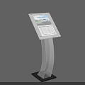 Modern Interactive Information Kiosk With Transparent Curved Stand And Touchscreen 3d model