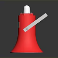 Red Modern Computer Speaker With White Top And Silver Stand Design