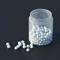 Elegant White Pearl Jewelry In Transparent Glass Jar With Scattered Pearls On Dark Background