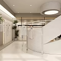 Modern Clothing Store Exterior Featuring Glass Doors Display Windows Mannequins And Plants