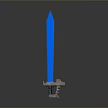 Futuristic Blue Glowing Sword With Metallic Hilt And Sleek Blade Design