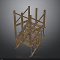 Building Construction Scaffolding Wooden Structure With Multi Level Support Frames