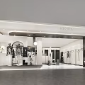 Modern Clothing Store Interior With Mannequins And Displayed Apparel Racks