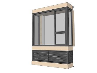 Modern Bay Window Building Components Air Conditioning Bay Window 3d model