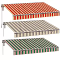 Stylish Striped Awning With Multiple Color Options For Outdoor Home Use