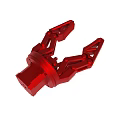 Red Mechanical Claw With Articulated Joints For Industrial Machinery Applications