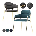 Modern Single Accent Chair With Curved Armrest Dark Gray Upholstery And Gold Metal Legs