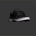 Stylish Black Casual Lace Up Shoes With White Sole And Canvas Upper