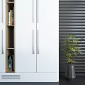 White Modern Bookcase Interior With Cabinets Open Shelves And Book Storage